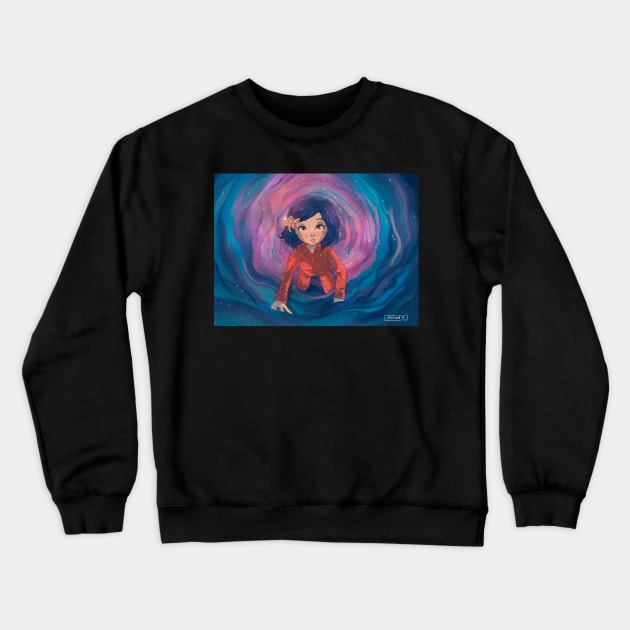 coraline Crewneck Sweatshirt by ariadnadraws